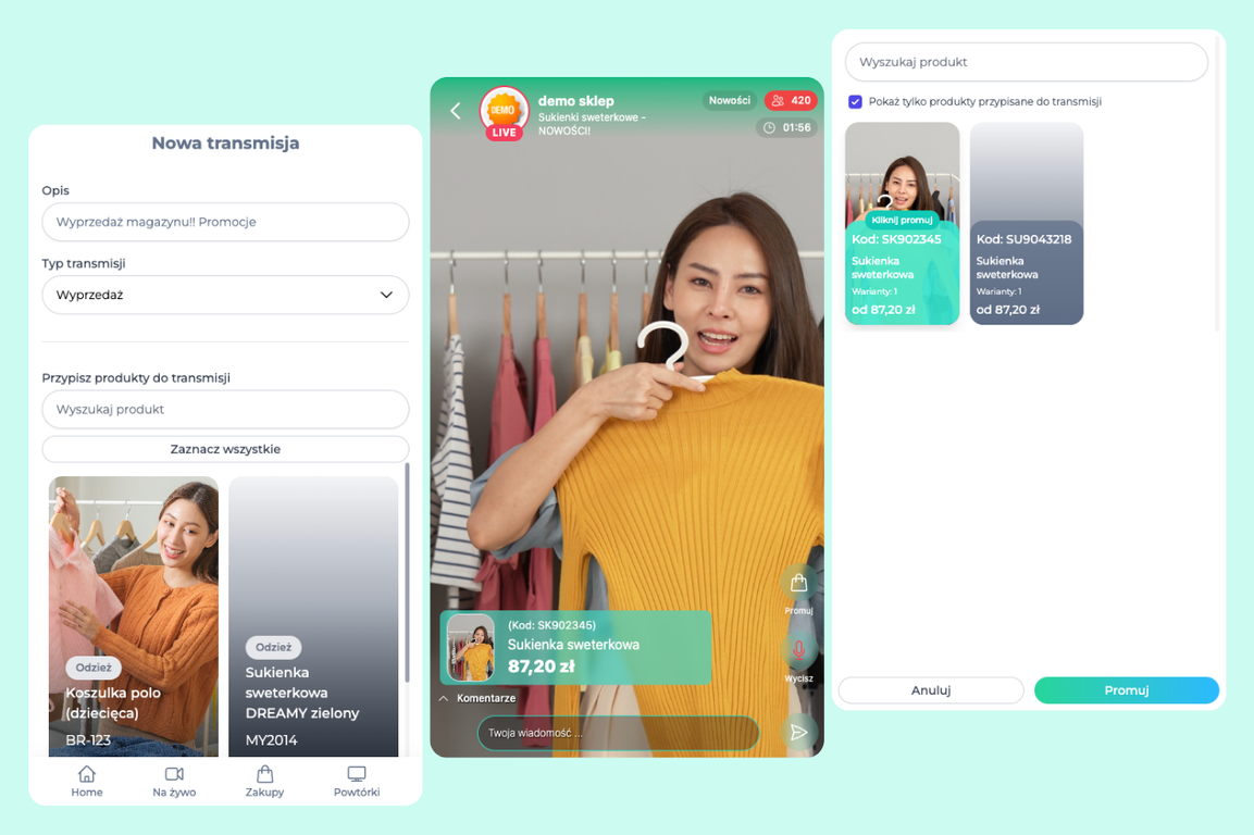 Rozpocznij transmisję na żywo