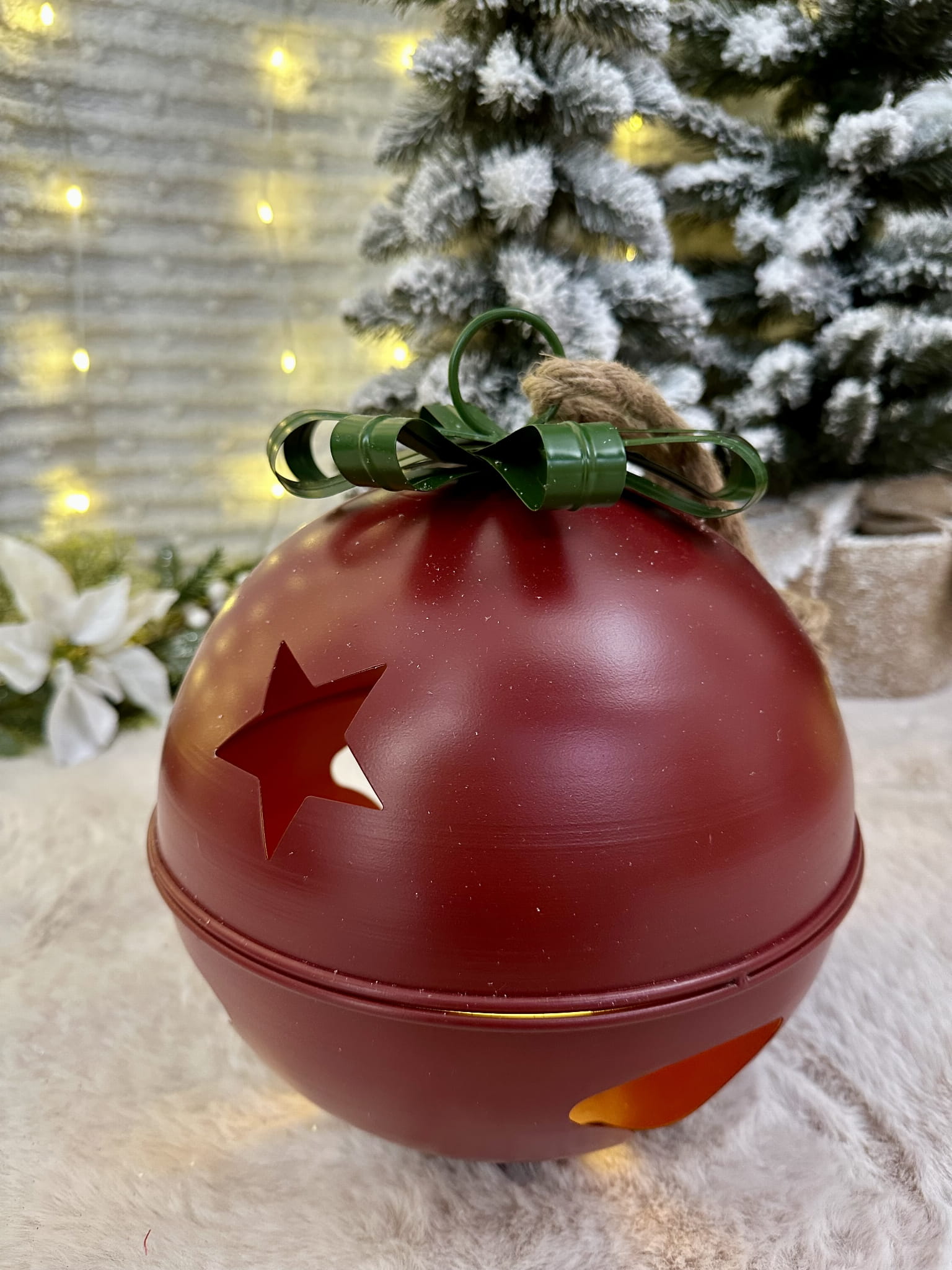 Bombka stalowa czerwona LED 25